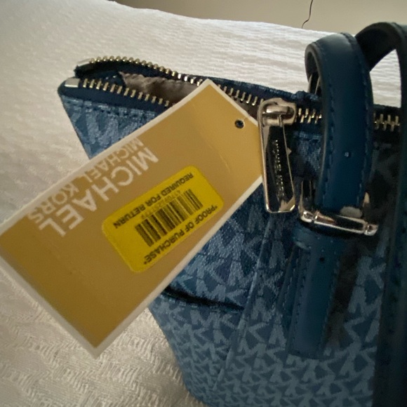 Michael Kors Jet Tote Handbag “River Blue” 15”W x 10” T x 5.5” D. NWT - Picture 3 of 7